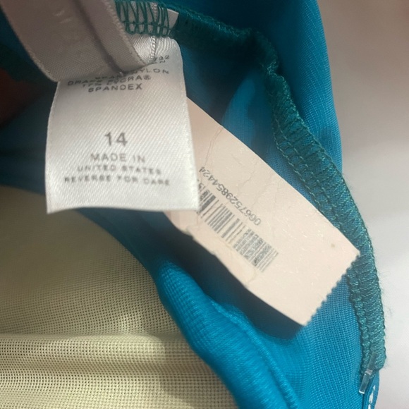 Victoria Secret MAGIC SUIT Teal Ruched Swimsuit SZ 14 Y2K - Picture 4 of 4